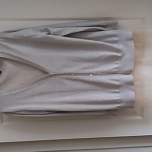 J. Crew sweater, grey with peach tulle, XL.